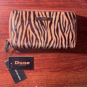 DUNE London Genuine Calf Hair Leather Wristlet